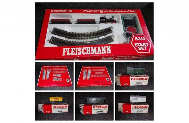 Fleischmann 6314 kezdszett, 6090+6092 snkszletek + 4 db vagon + ll