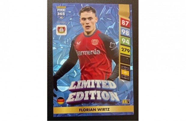 Florian Wirtz Bayer Leverkusen XXL Limited focis kártya Panini 2025