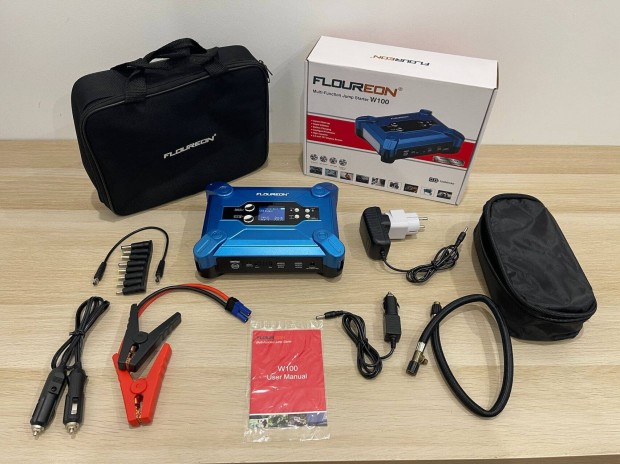 Floureon W100 Zsebbika Powerbank Kompresszor Multi T�lt� Kijelz�vel