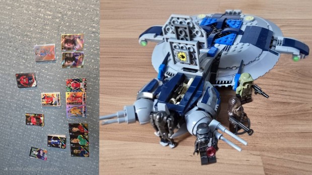 Focis kártyák és lego star wars droid gunship:Panini, Topps stb.