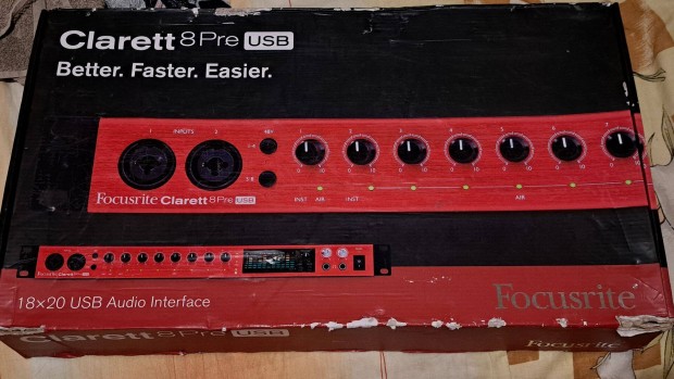 Focusrite Clarett 8Pre USB usb-c külső hangkártya audió interfész