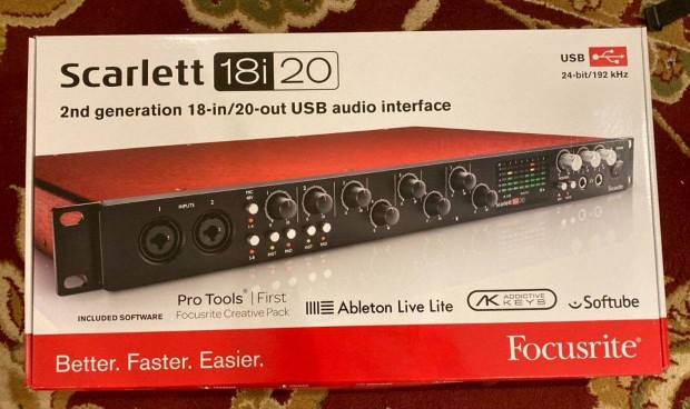 Focusrite Scarlett 18i20 2nd Gen USB kls hangkrtya audio interfsz