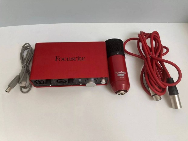 Focusrite Scarlett 2i2 Kls Hangkrtya + mikrofon + xlr kbel