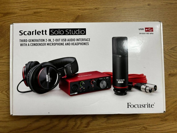 Focusrite scarlett solo 3rd gen stúdió szett (hangkártya, mikrofon.)