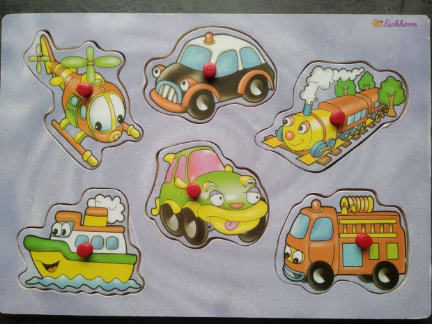 Fogantyús formakereső kirakó puzzle jármű játék Eichhorn