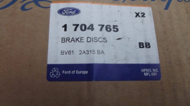 Ford Focus 2011-2015 hátsó féktárcsa garnitúra! 1 704 765