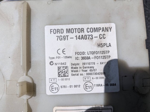 Ford S-Max, Galaxy BCM utastér biztosíték tábla 7G9T-14A073-CC