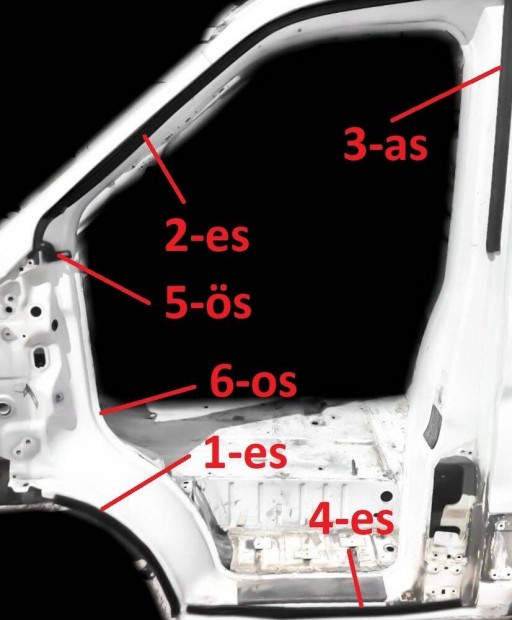 Ford Transit 14 bal Els ajt Gumi tmts Szigetels kder Gumikder