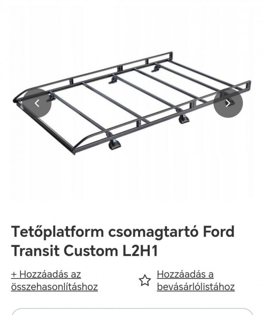Ford Transit custom tetcsomagtart