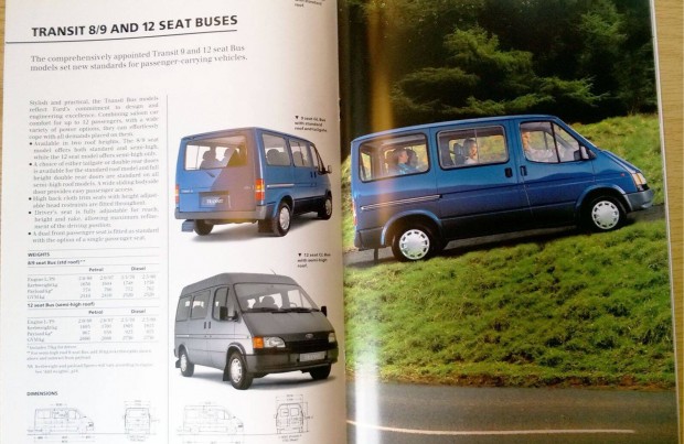 Ford Transit szemlyszllt jrmvek katalgus, prospektus, ~'90