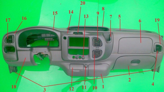 Ford transit 2000- Mszerfal manyag Tart keret Burkolat rostly Ajt