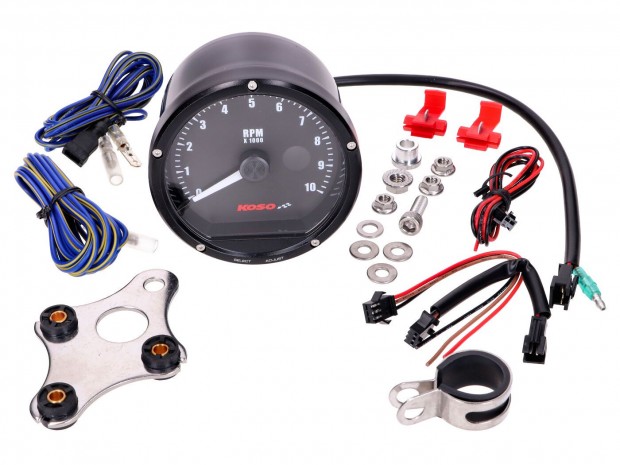Fordulatszmmr Koso analg fekete 10000U/perc =85mm