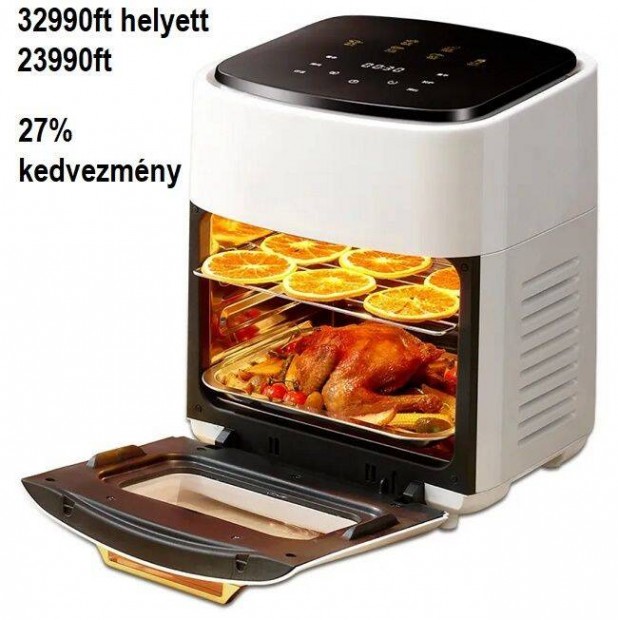 Forrlevegs Air Fryer olajmentes lgkeverses st, 1400 W, 15l