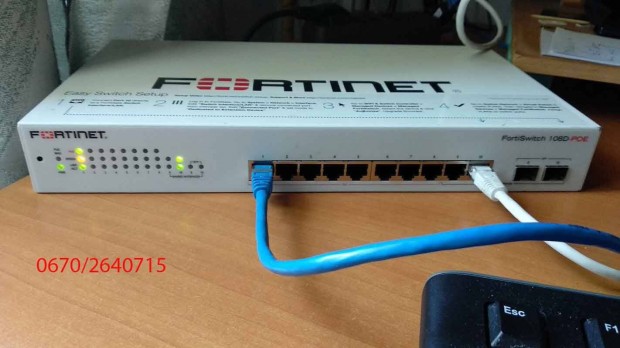 Fortinet 108D-POE 12 portos menedzselt Gigabit POE switch