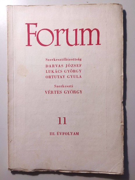 Forum (Folyirat) III. vf. 11. szm (tartalmat fotztam)