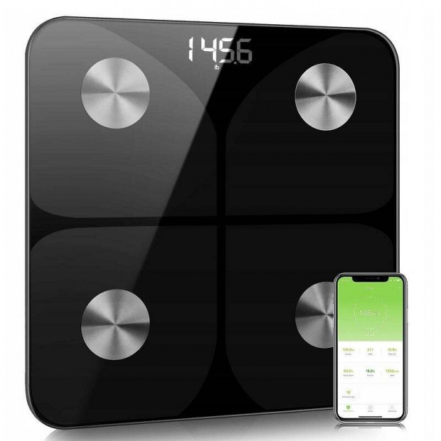 Foryond FG2317WB okos digitális személymérleg, 180kg - fekete