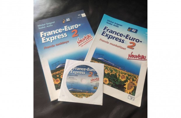 France.Euro- Express 2 -A2 tanknyv + munkafzet + CD jszer francia