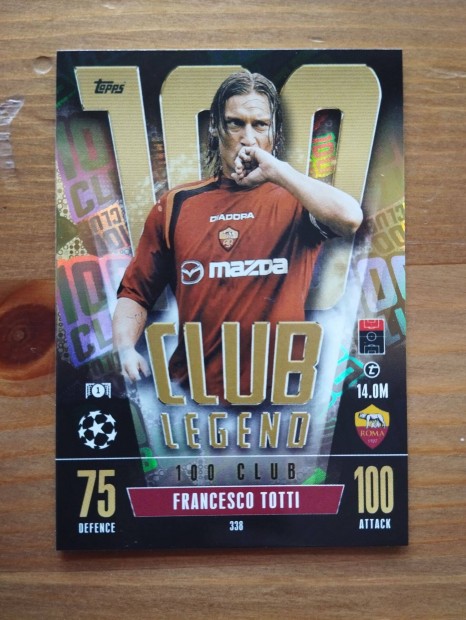 Francesco Totti (Roma) 100 Club Bajnokok Ligja Extra 2023 krtya