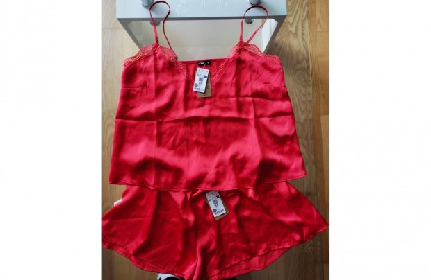Francia szatn piros ktrszes babydoll