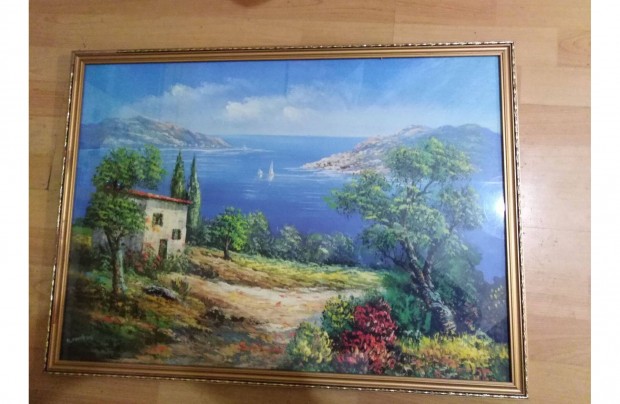 Francia tengerpart, szp falikp 50x70 cm-es