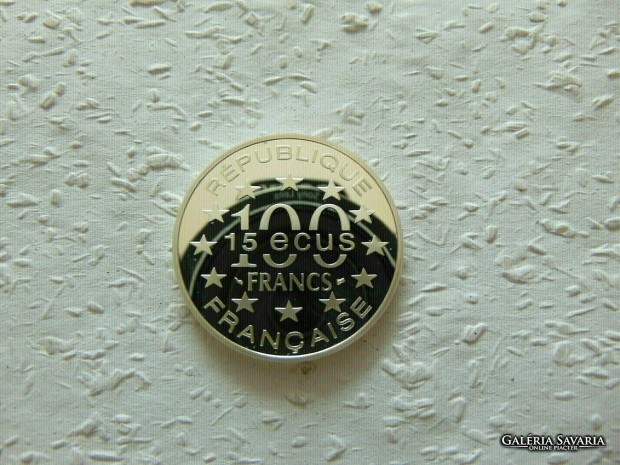 Franciaorszg ezst 15 ecu - 100 frank 1995 PP 22.30 gramm