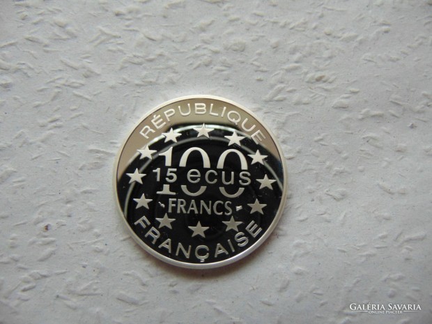 Franciaorszg ezst 15 ecu - 100 frank 1995 PP