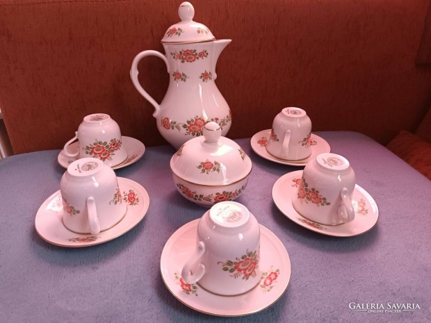 Freiberger Porzellan - Made in GDR - porcelán 5 személyes készlet cuko
