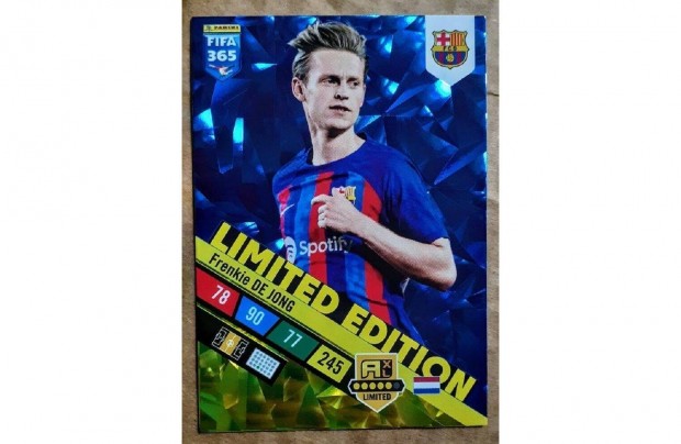 Frenkie de Jong Barcelona XXL Limited focis krtya Panini FIFA 2023