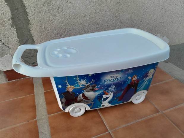 Frozen gurulós tárolódoboz Jégvarázs tároló kocsi láda tetővel
