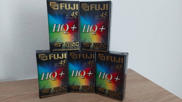 Fuji VHS-C kamera kazetta HQ+ EC-45 5db Új! Bontatlan!
