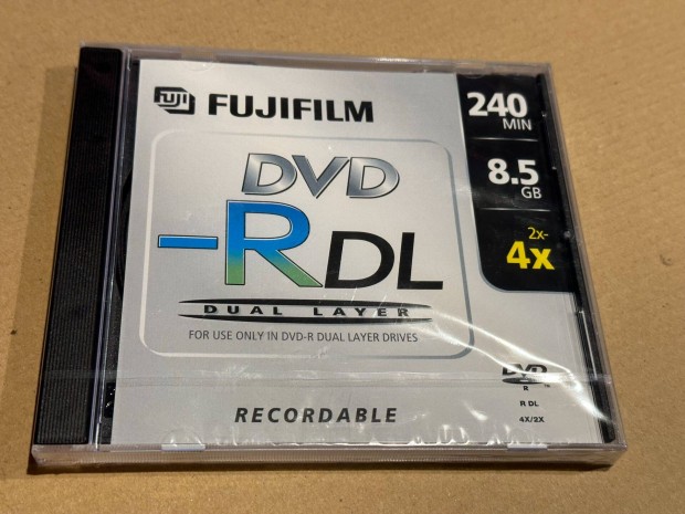 Fujifilm DVD-R DL 8,5Gb-os bontatlan DVD lemez manyag tokban elad