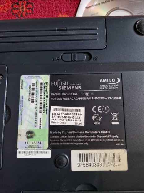 Fujitsu Sirmens Amilo L1310G laptoop notebook alkatrsz