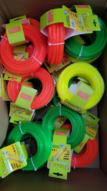 Fűkasza szegélynyíró négyzet damil 2,4mm / 50m / 10db egyben