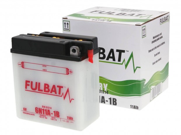 Fulbat 6V 6N11A-1B DRY szraz akkumultor + savcsomag