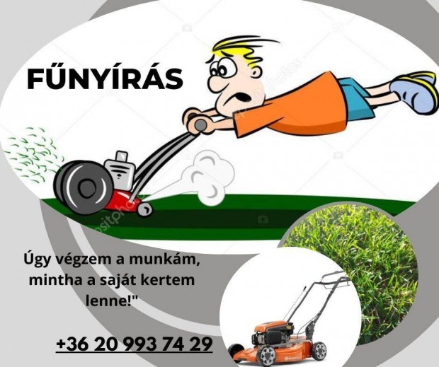 Fűnyírás, fűkaszálás, kerti munkák