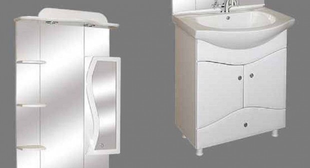Fürdőszoba bútor,"S" Model Porcelán 65 alsó kieg. fehér színben. Ors