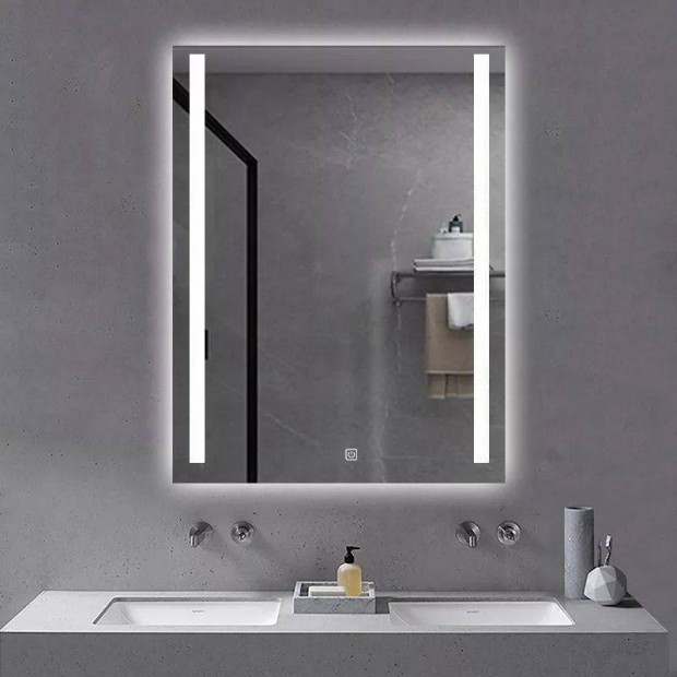 Fürdőszoba tükör LED világítással - 60 x 80 cm - Készletkisöprés!