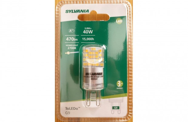 G9 foglalat 3,8W = 40W (meleg fehr) Sylvania LED izz g j