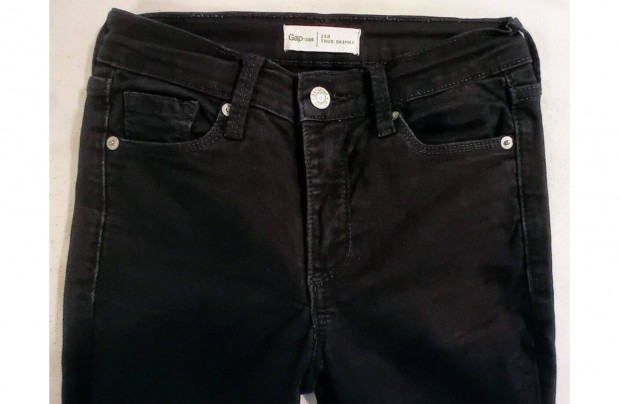 GAP True Skinny fekete lny farmernadrg, Mret: 25r, kb. 12 veseknek