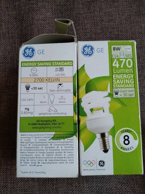 GE E 14 Energiatakarkos Fnycs gk 8 Watt 8 v 3 DB Van 1190 FT/DB