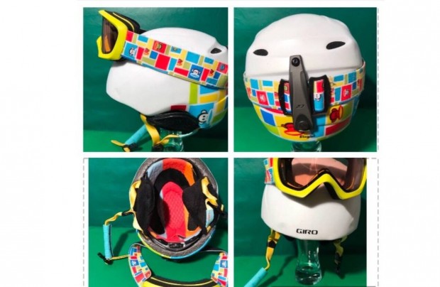 GIRO sísisak szemüveggel , fehér XS/ S 49-52 sm