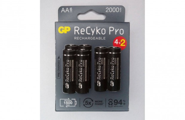 GP Recyko Pro AA ceruzaelem mret akkumultor 4+2 darabos csomag