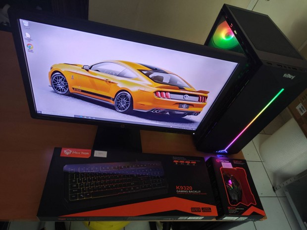 GTA - Fortnite Játék PC + Monitor + RGB LED Billentyűzet-Egér szett!!!