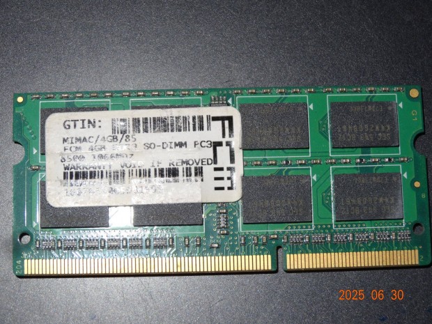 GTIN 4GB DDR3 1066Mhz Notebook Laptop RAM 2.ver