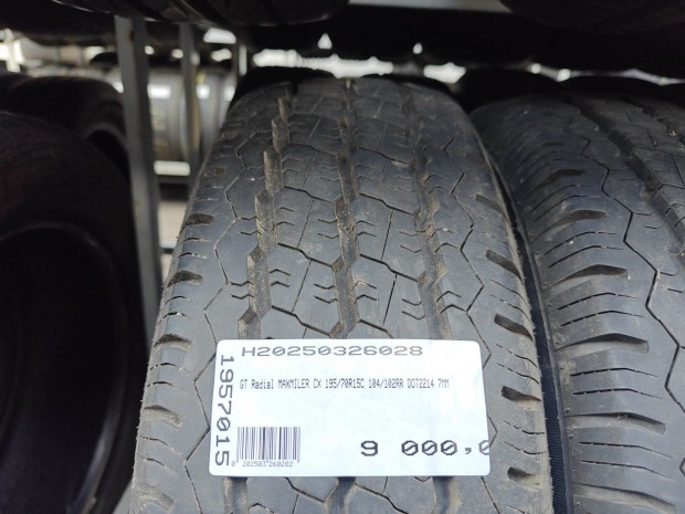GT Radial MAXMILER CX 195/70R15C 104/102RR DOT2214 7MM HASZNÁLT