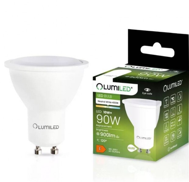 GU10 LED Izz 10W = 80W 900LM 4000K Semleges 120 Lumiled