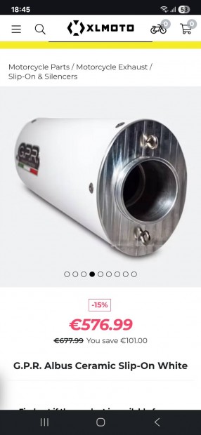 G.P.R. Albus slip-on Ceramic sportdob sportkipufog Gpr kipufog dob