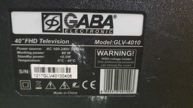 Gaba Glv-4010 LED LCD tv alaplap alkatrsznek httr elkelt