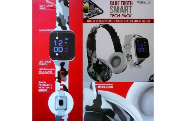 Gabba goods Bluetooth fejhallgat + okosra szett - j, bontatlan