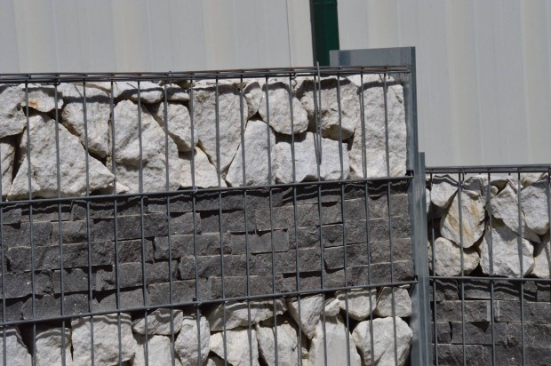 Gabion kerítés, 2D táblás kerítéspanel, kőkerítés - 260 cm oszlop